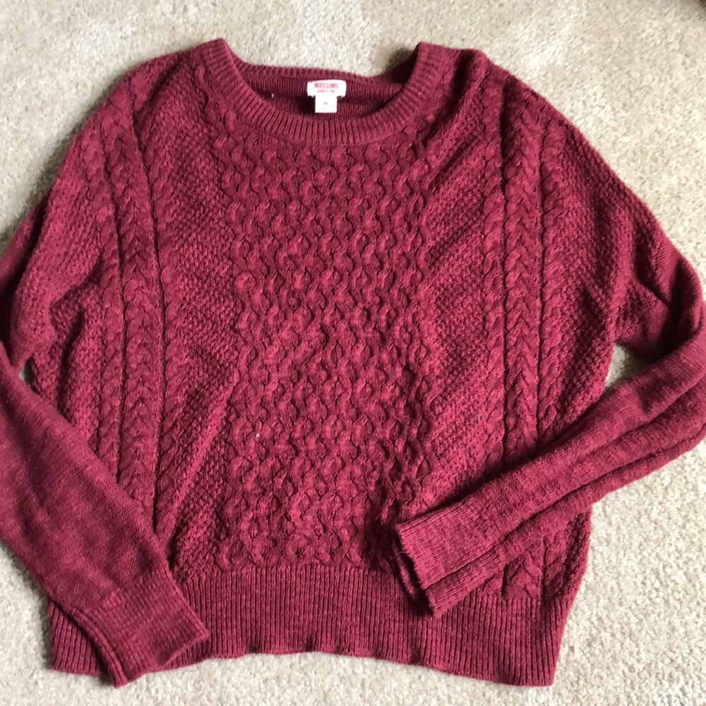 Red cropped sweater